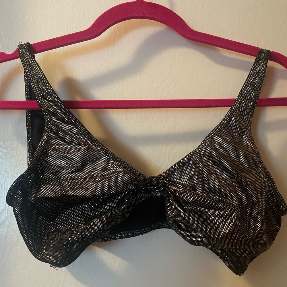 Elegant Black Metallic Women's Bra